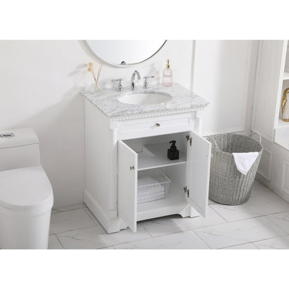 30 inch Single bathroom vanity in  White