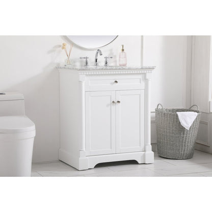 30 inch Single bathroom vanity in  White