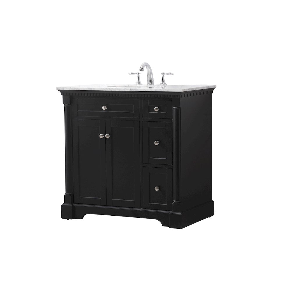 36 inch Single bathroom vanity set in black