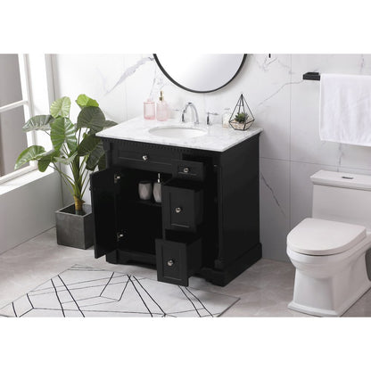36 inch Single bathroom vanity set in black