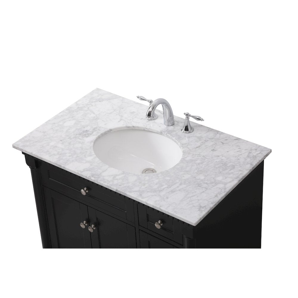 36 inch Single bathroom vanity set in black