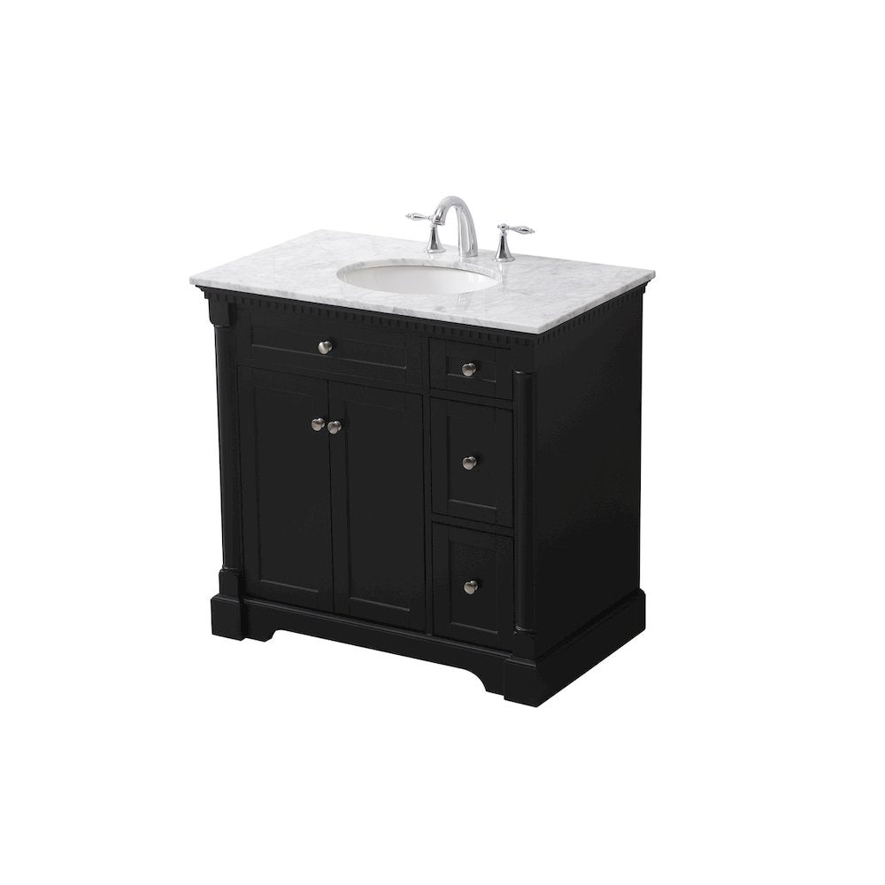 36 inch Single bathroom vanity set in black