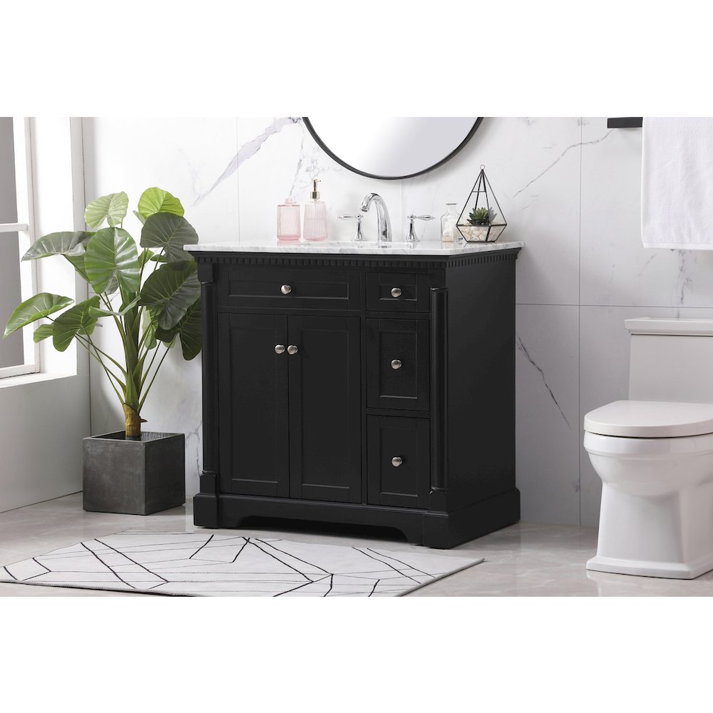 36 inch Single bathroom vanity set in black