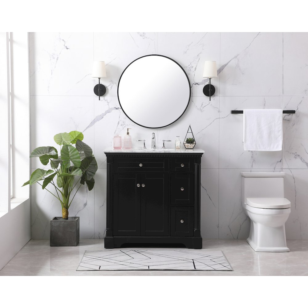 36 inch Single bathroom vanity set in black