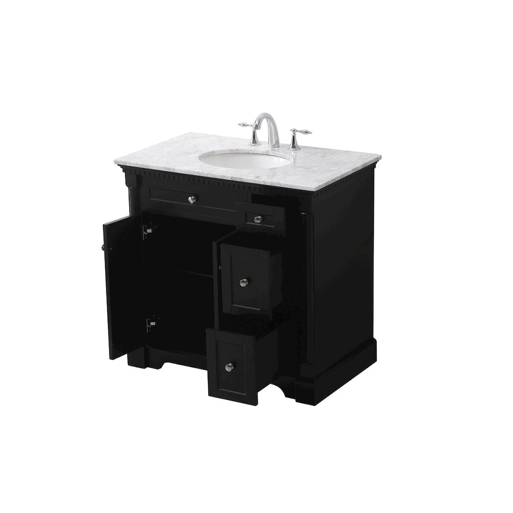 36 inch Single bathroom vanity set in black