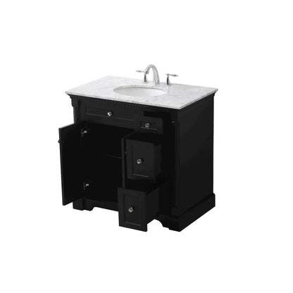 36 inch Single bathroom vanity set in black