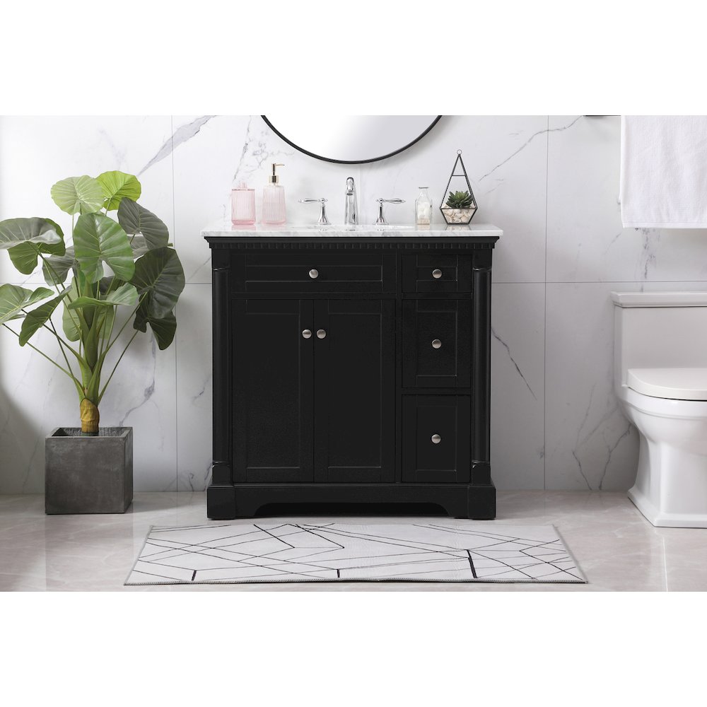 36 inch Single bathroom vanity set in black