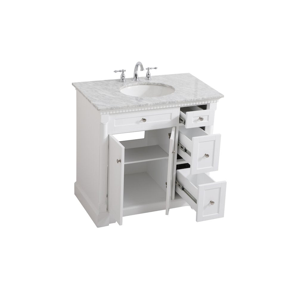 36 inch Single bathroom vanity in  White