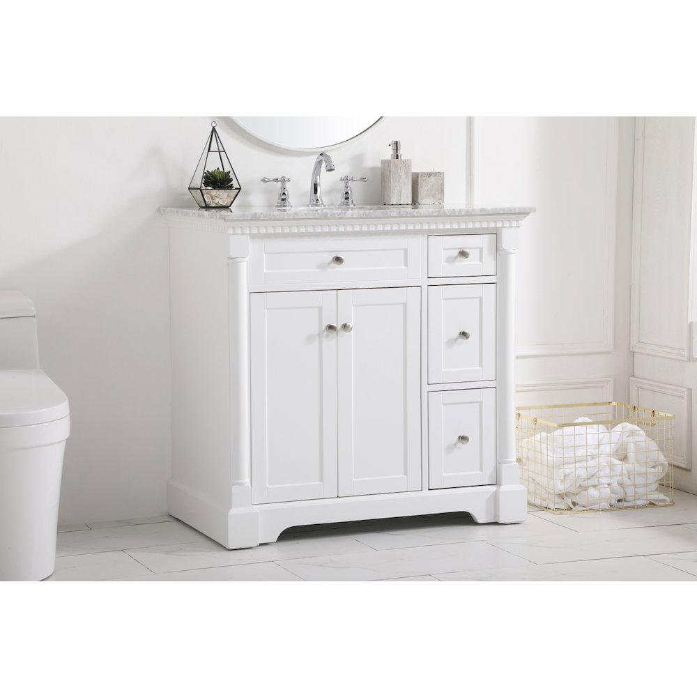 36 inch Single bathroom vanity in  White
