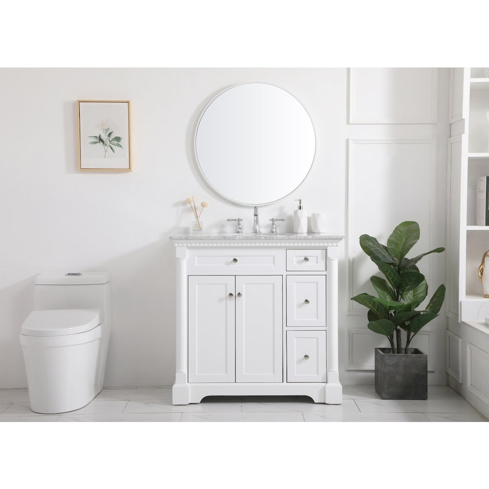 36 inch Single bathroom vanity in  White