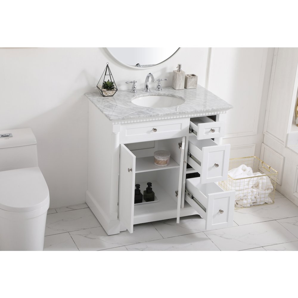 36 inch Single bathroom vanity in  White