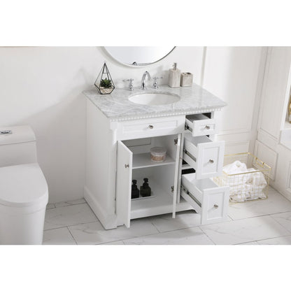 36 inch Single bathroom vanity in  White