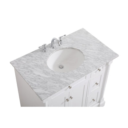 36 inch Single bathroom vanity in  White