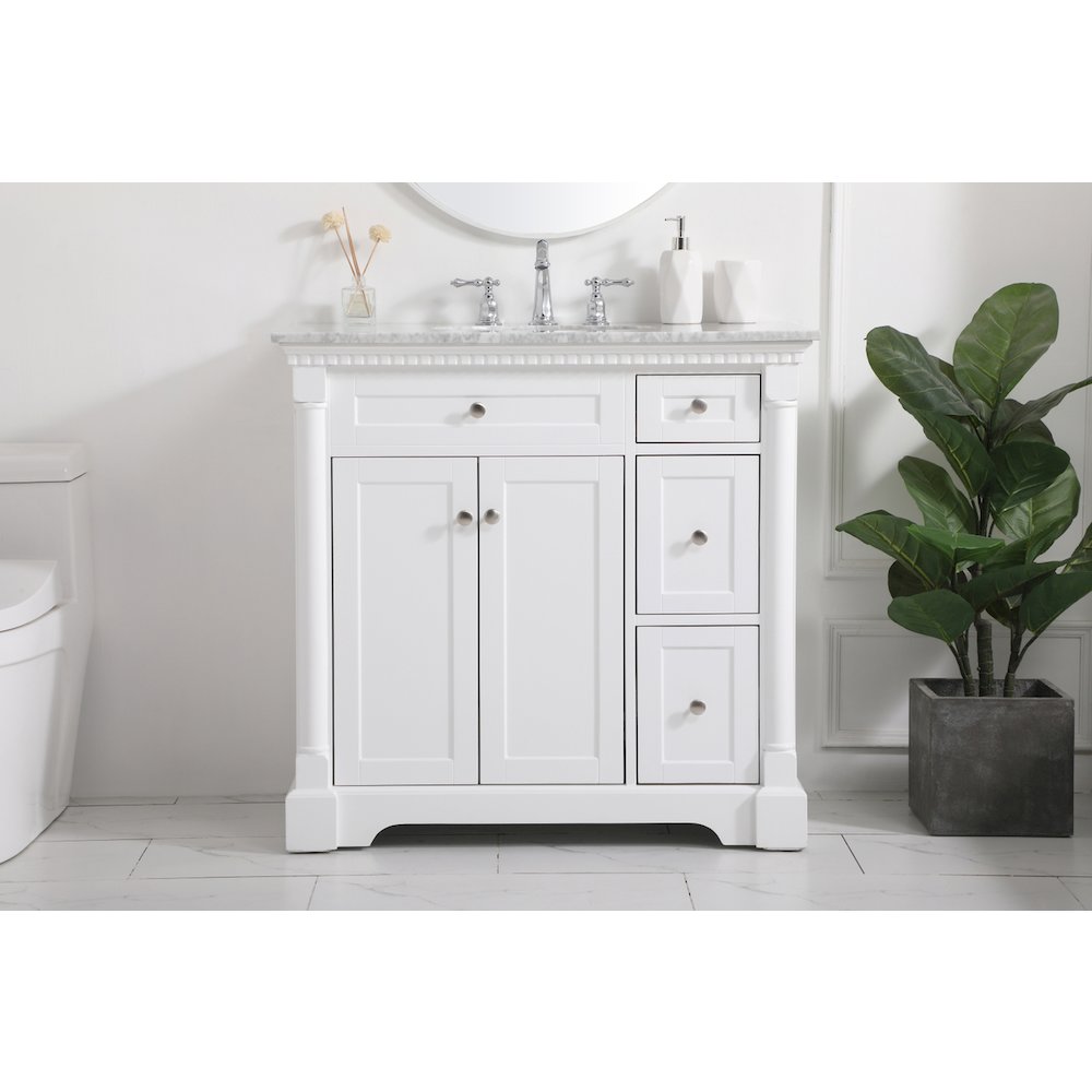 36 inch Single bathroom vanity in  White