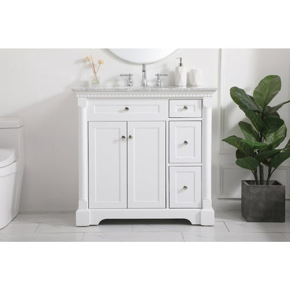 36 inch Single bathroom vanity in  White