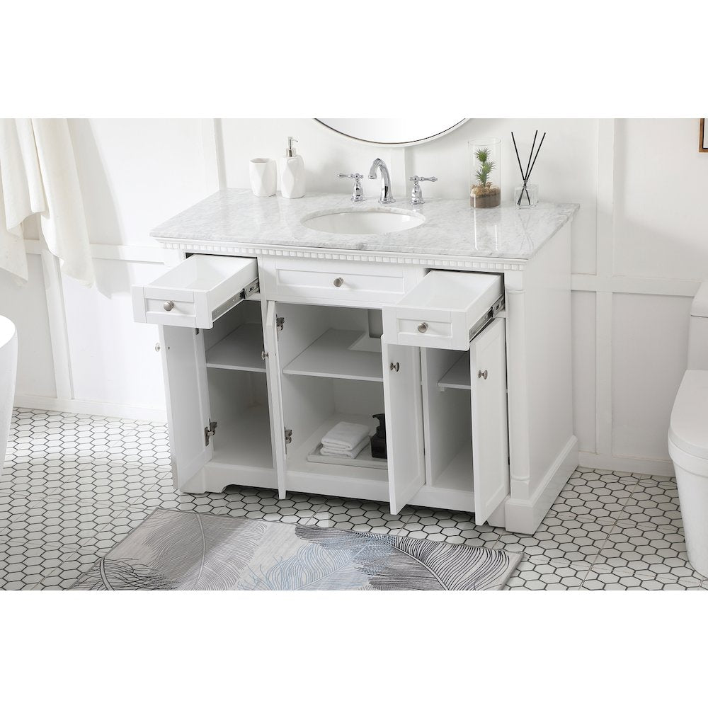 48 inch Single bathroom vanity in  White