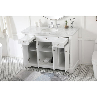 48 inch Single bathroom vanity in  White
