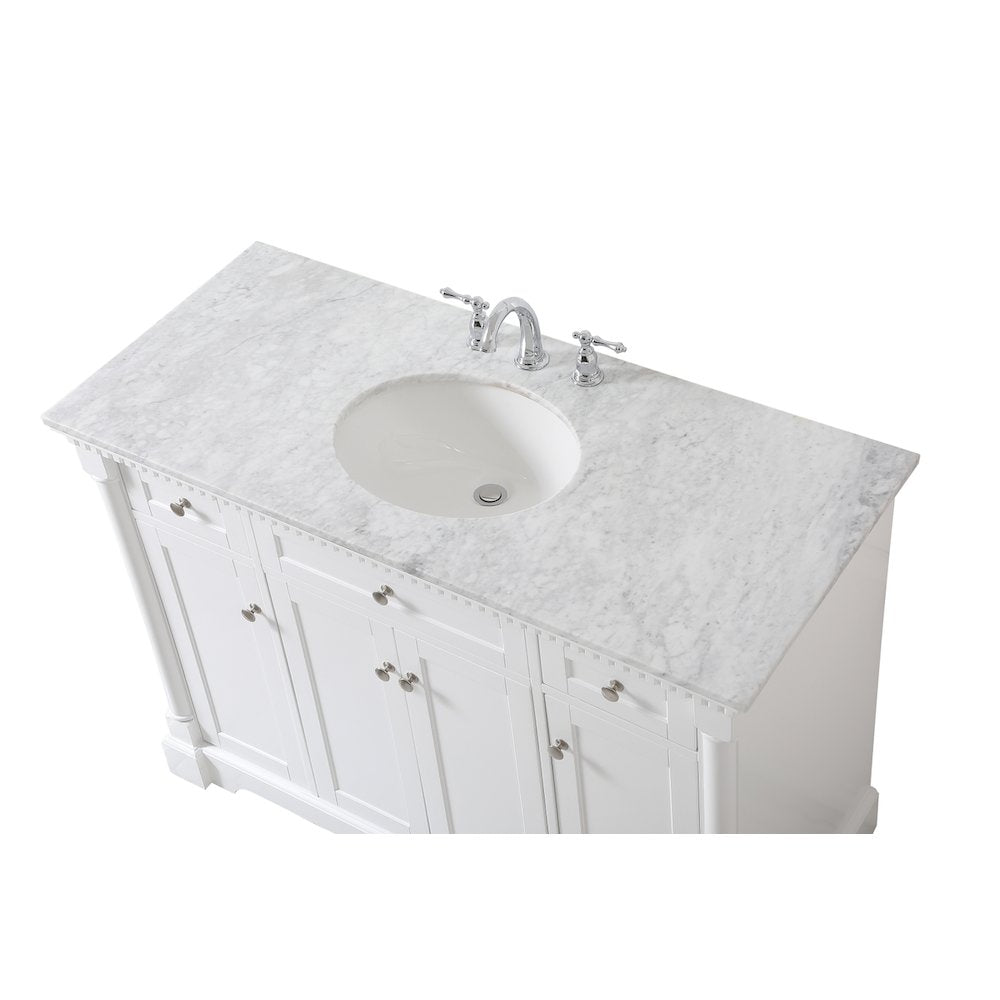 48 inch Single bathroom vanity in  White