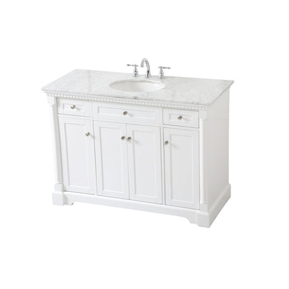 48 inch Single bathroom vanity in  White