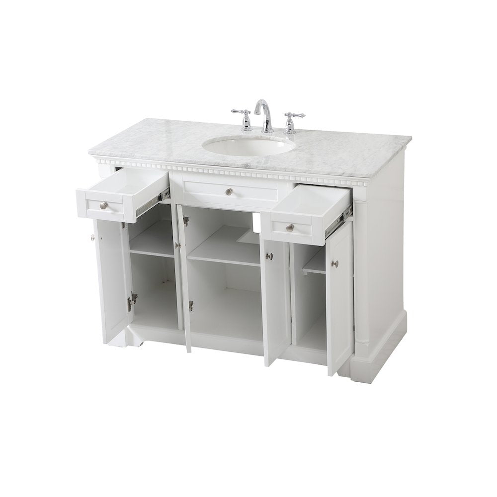 48 inch Single bathroom vanity in  White