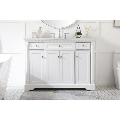 48 inch Single bathroom vanity in  White