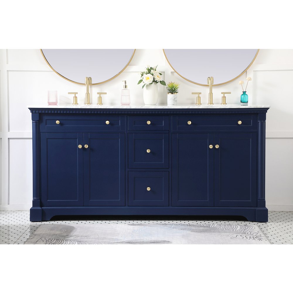 72 inch double bathroom vanity in Blue
