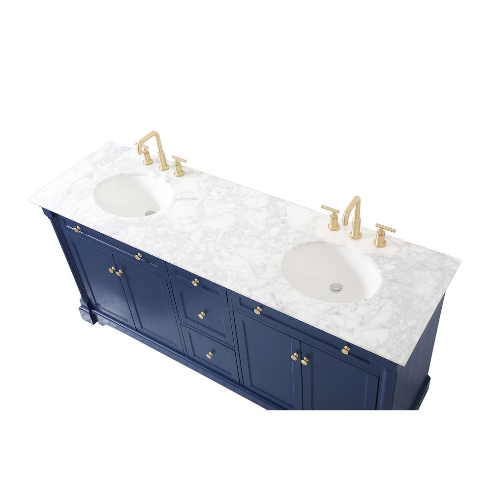 72 inch double bathroom vanity in Blue