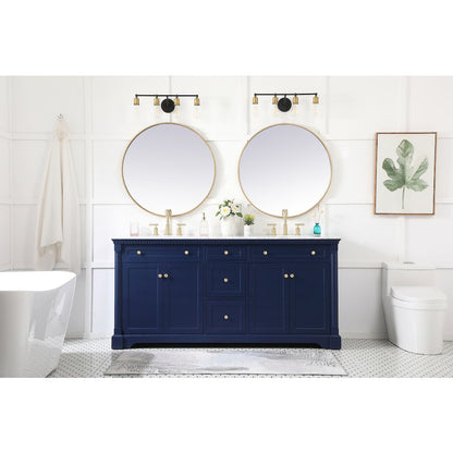 72 inch double bathroom vanity in Blue