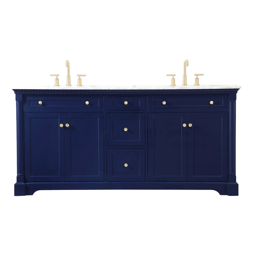 72 inch double bathroom vanity in Blue