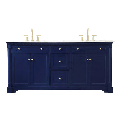 72 inch double bathroom vanity in Blue