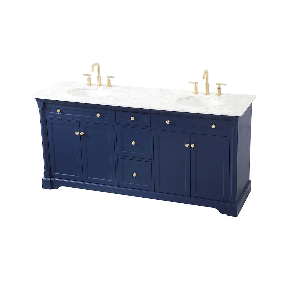72 inch double bathroom vanity in Blue