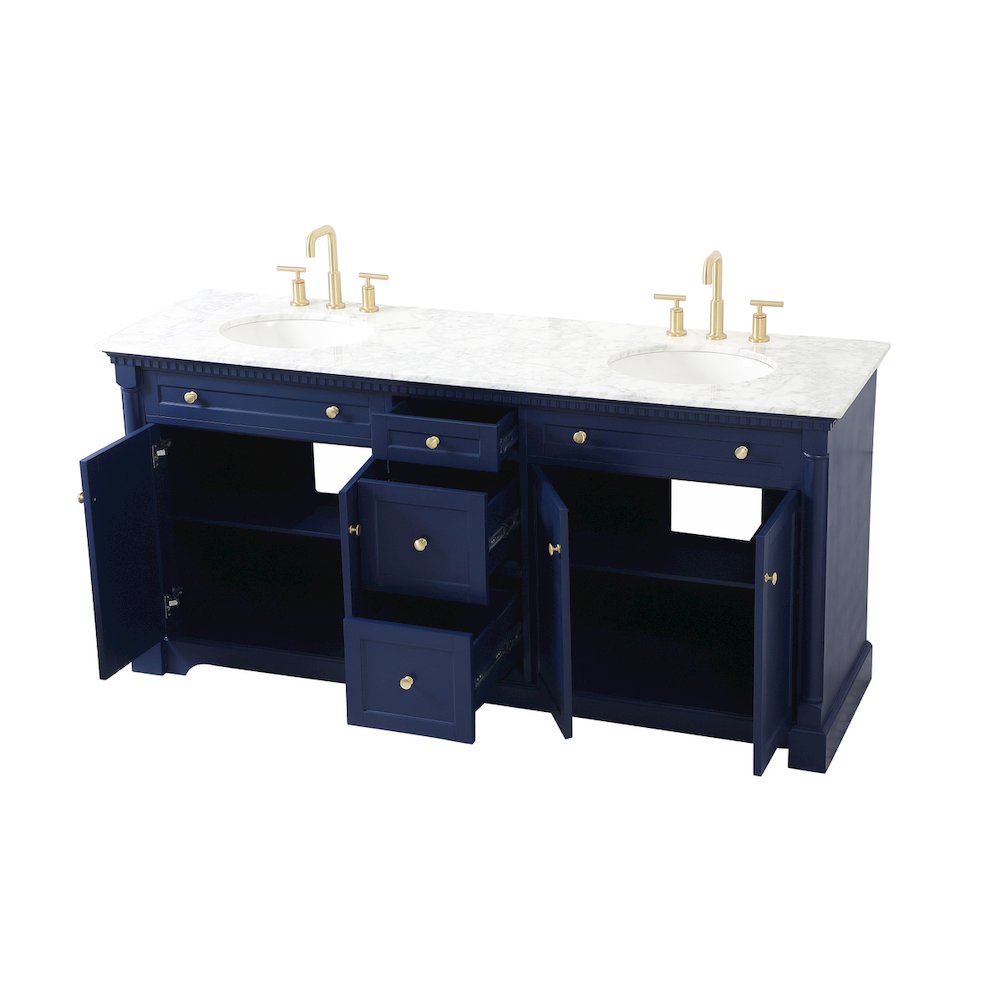 72 inch double bathroom vanity in Blue