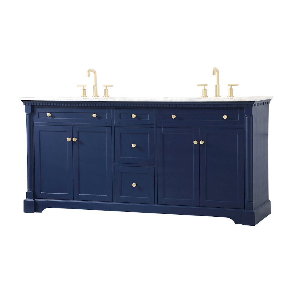 72 inch double bathroom vanity in Blue