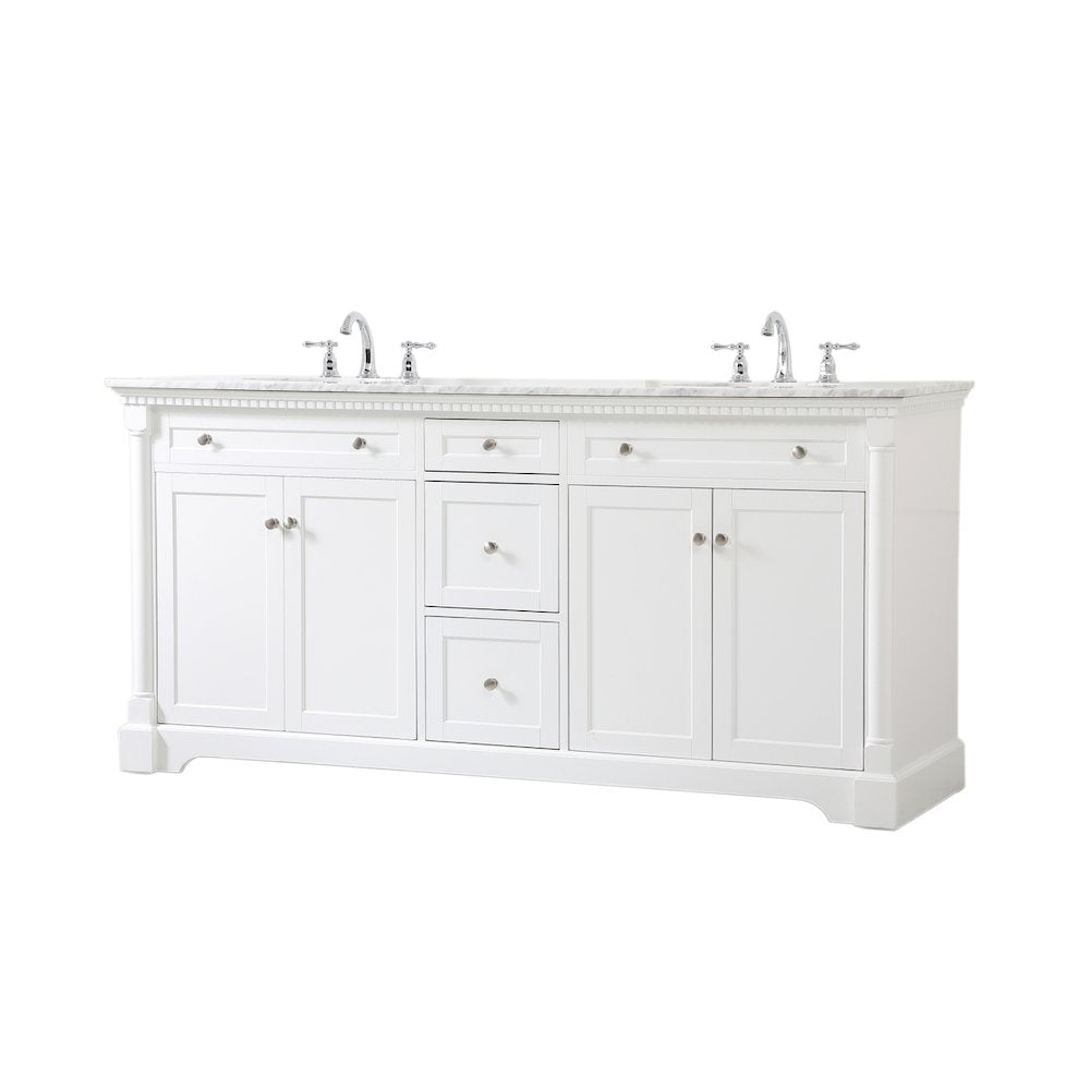 72 inch double bathroom vanity in White