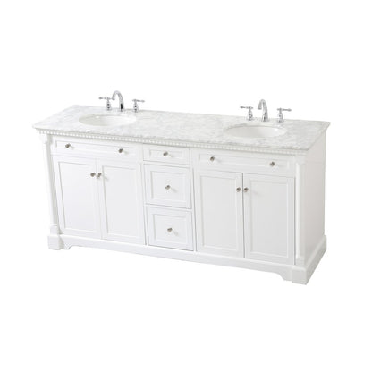 72 inch double bathroom vanity in White