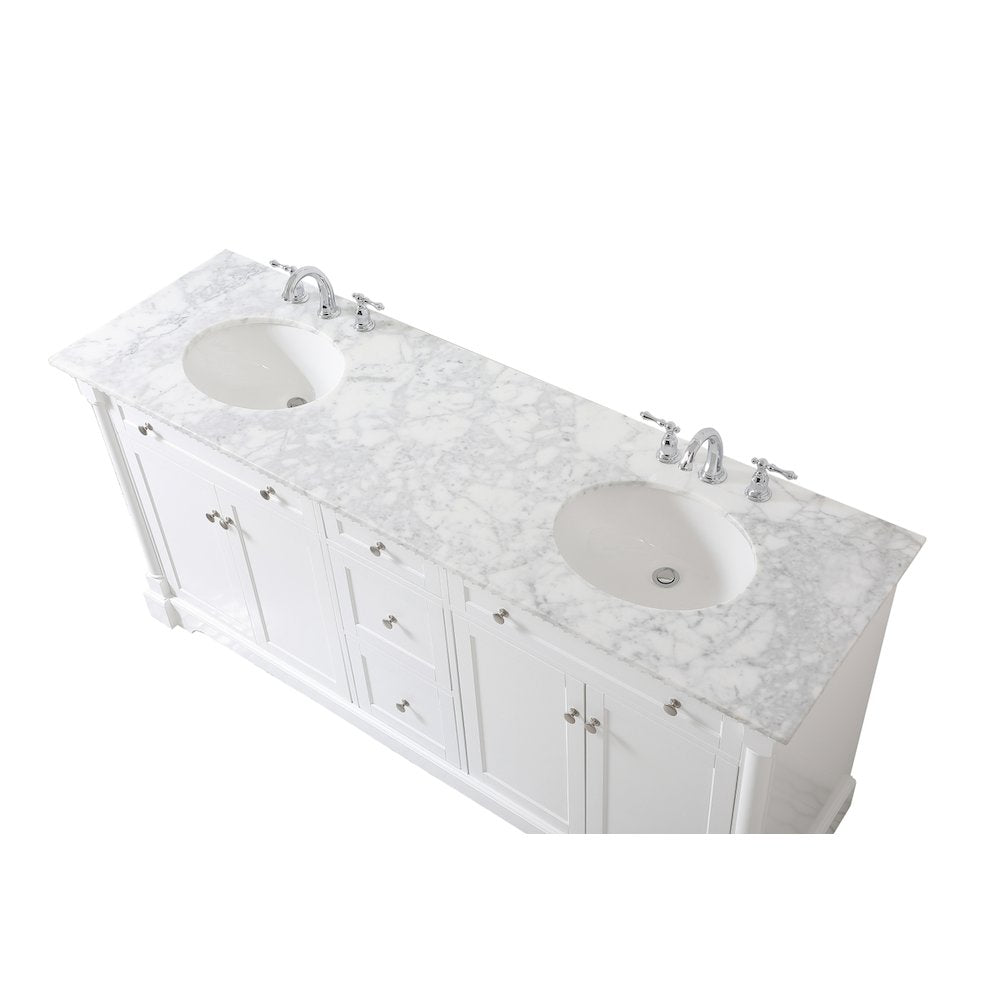 72 inch double bathroom vanity in White