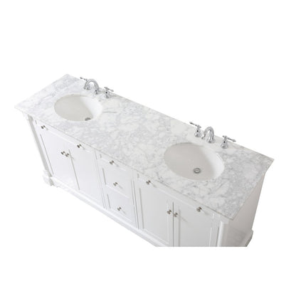 72 inch double bathroom vanity in White