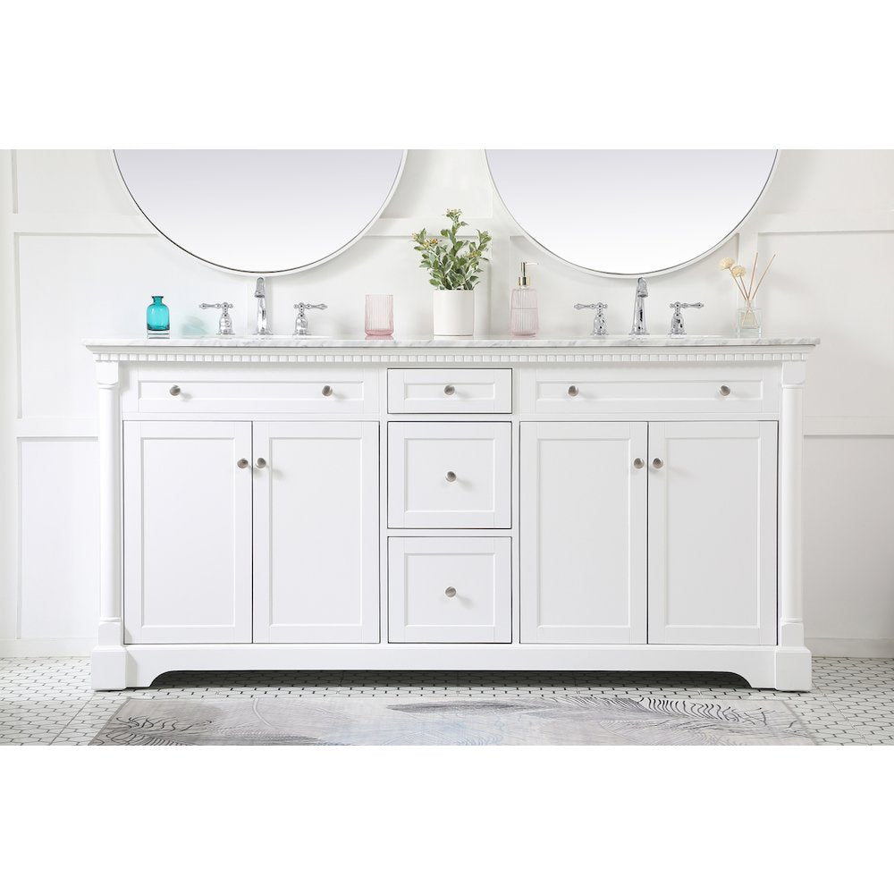 72 inch double bathroom vanity in White