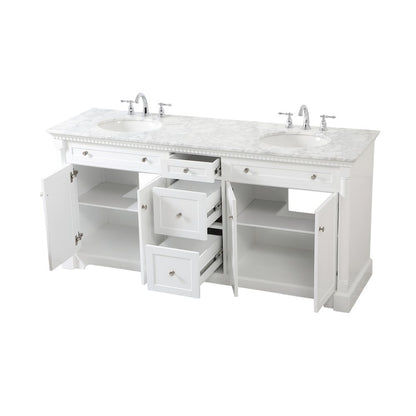 72 inch double bathroom vanity in White
