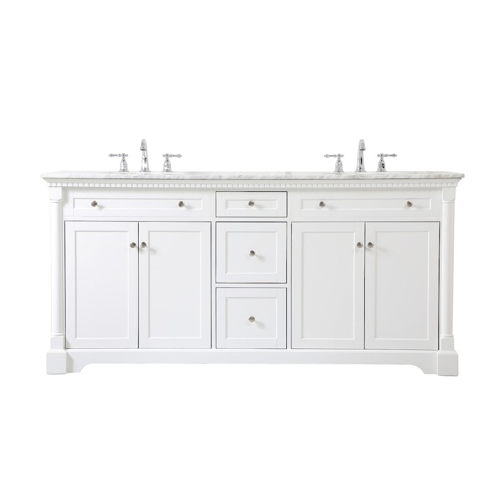 72 inch double bathroom vanity in White