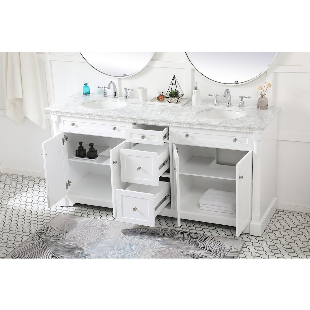 72 inch double bathroom vanity in White
