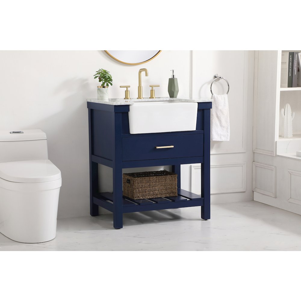 30 inch Single bathroom vanity in blue