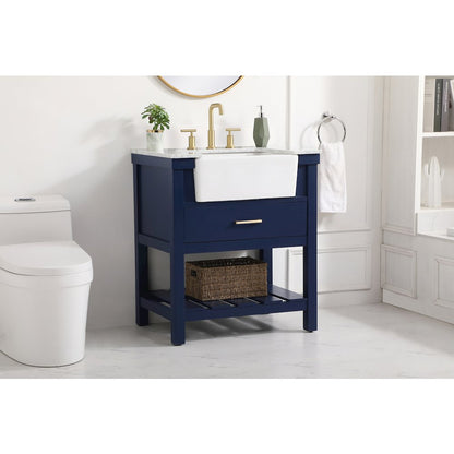 30 inch Single bathroom vanity in blue