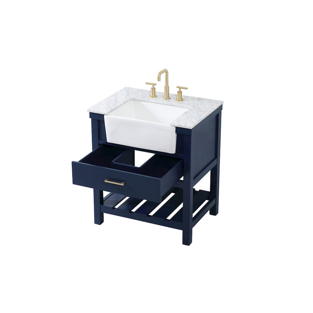 30 inch Single bathroom vanity in blue