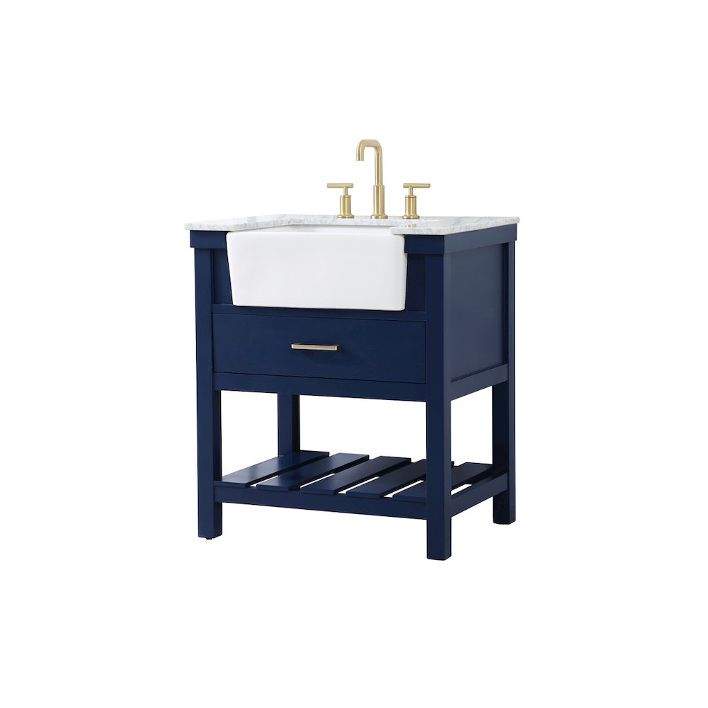 30 inch Single bathroom vanity in blue