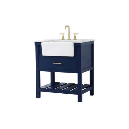 30 inch Single bathroom vanity in blue