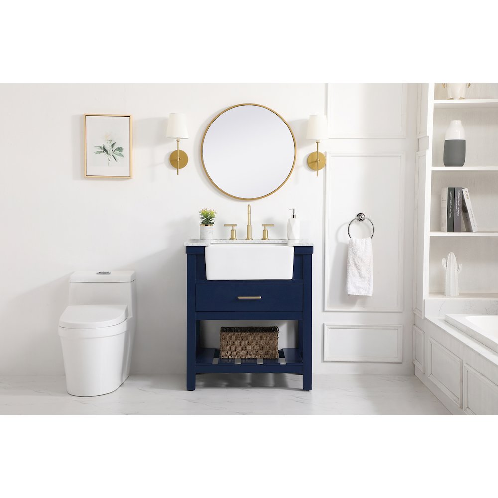 30 inch Single bathroom vanity in blue