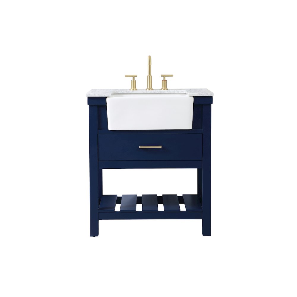 30 inch Single bathroom vanity in blue