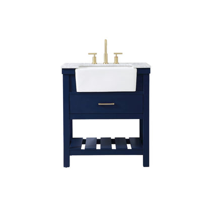 30 inch Single bathroom vanity in blue