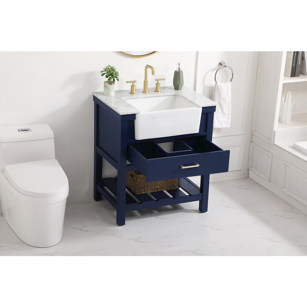 30 inch Single bathroom vanity in blue